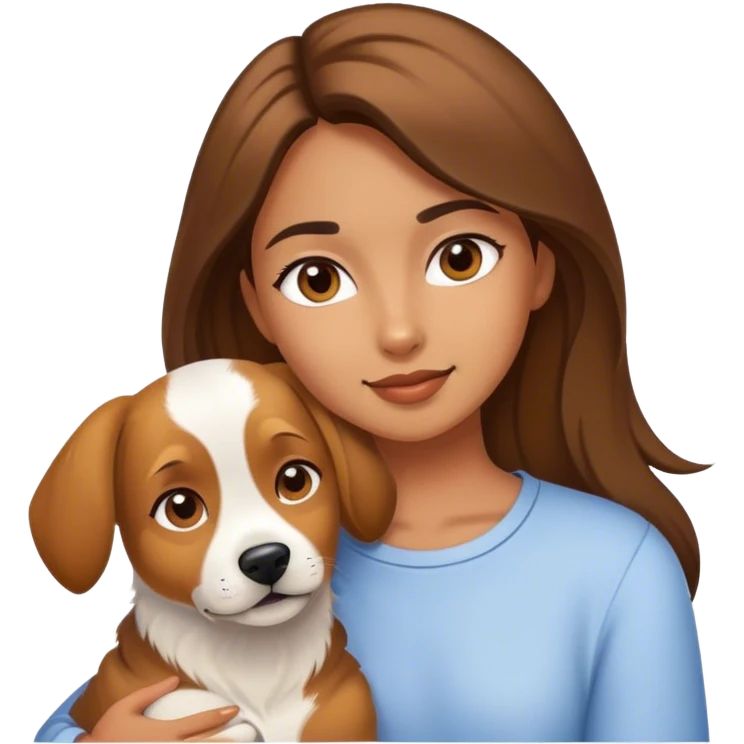 Girl and dog emoji
