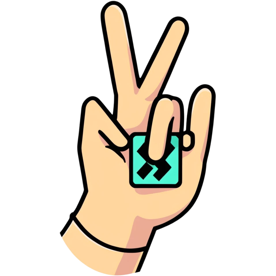 hand forming hashtag symbol emoji