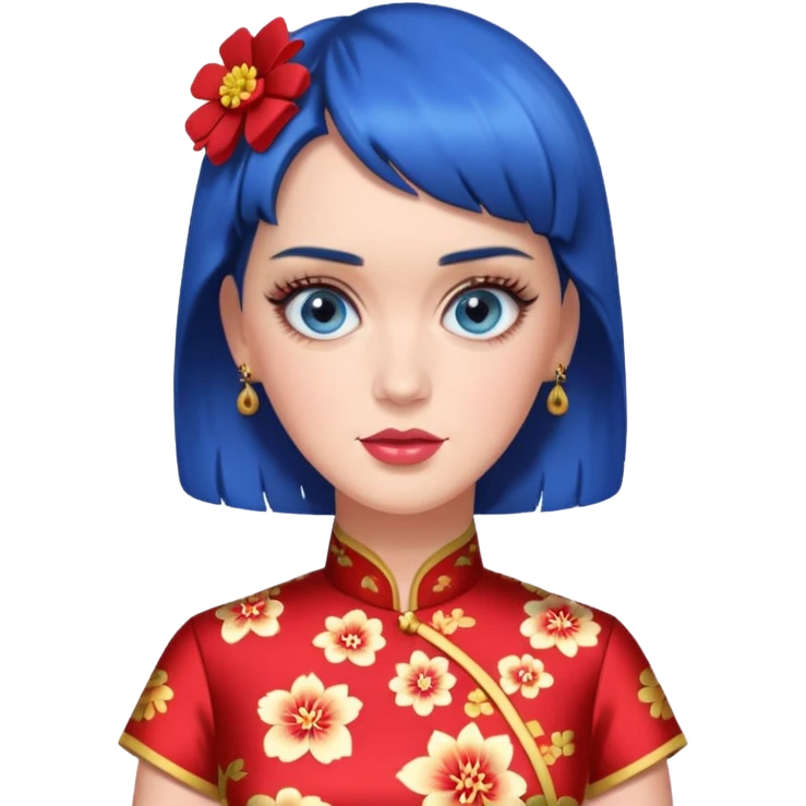 Katy Perry, wearing cheongsam emoji