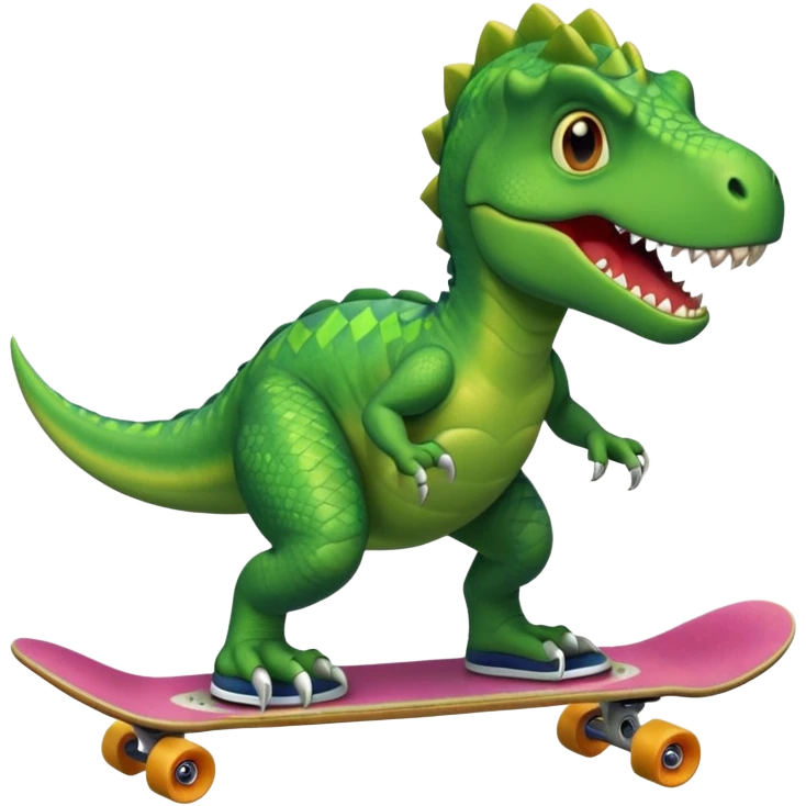 Dinosaur on a skateboard emoji
