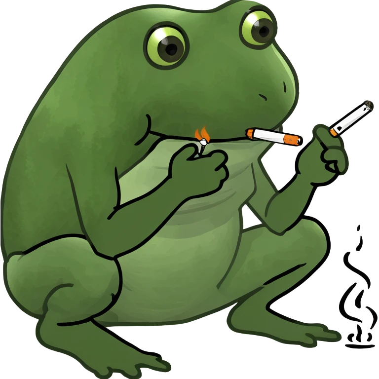 squatting with smoke  emoji