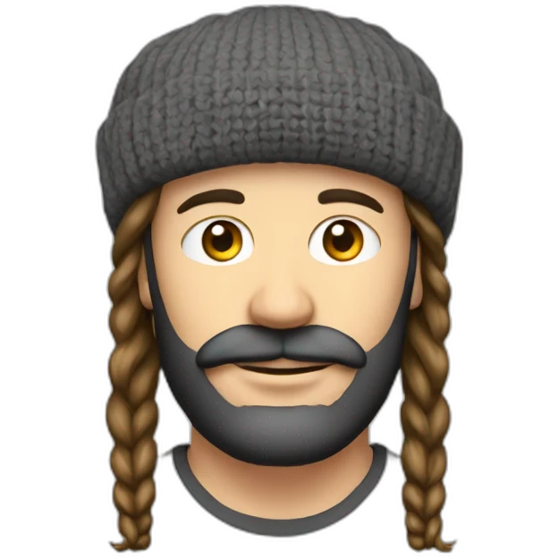 homme 35 barbe avec béret et écouteur sans fil   emoji