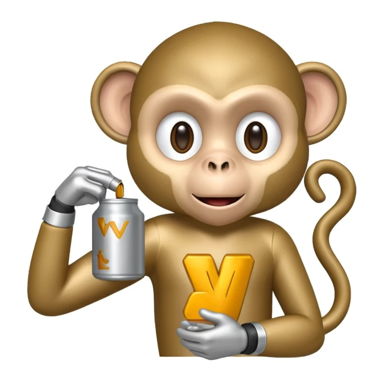 Monkey holding V can emoji