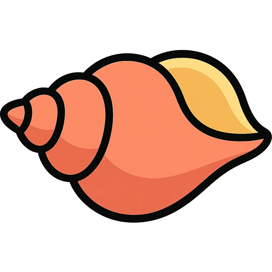 conch shell icon with color outline emoji