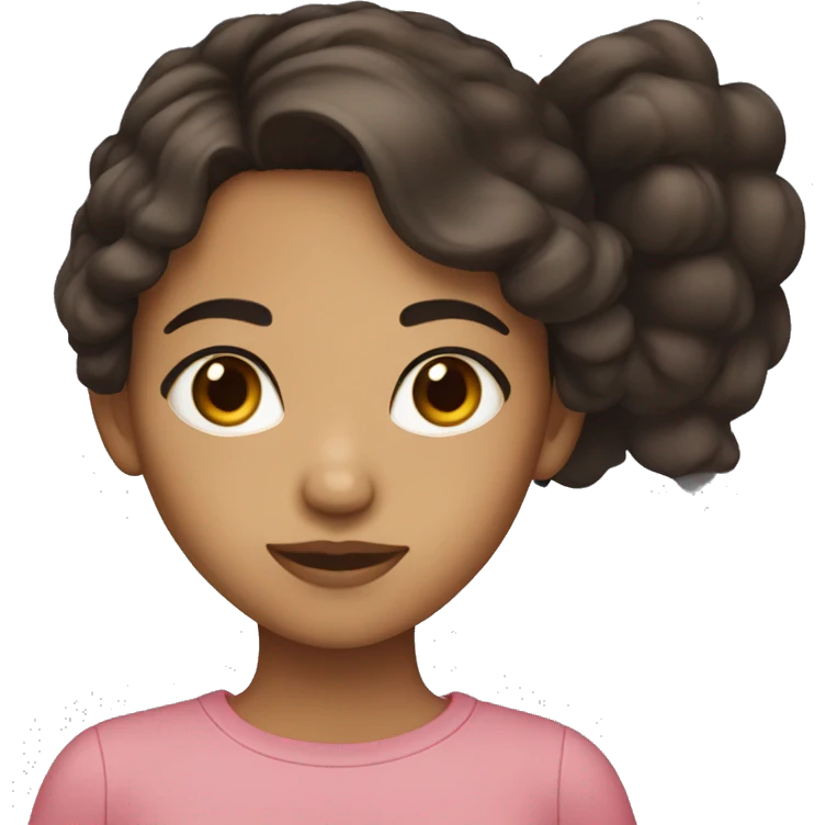 girl with regular olive skin color and dark brown hair eyes emoji