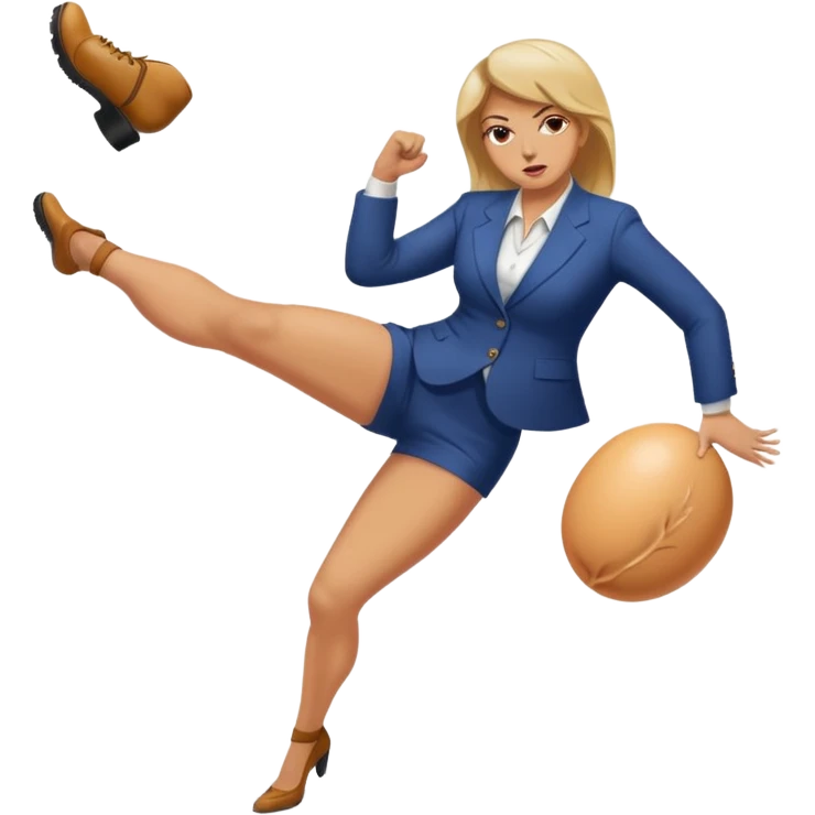woman kicking donald trump in the testicles emoji