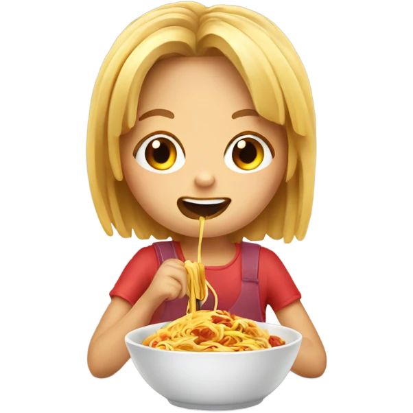 Little girl eating spaghetti emoji