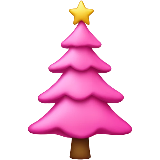 Cute pink Christmas tree emoji