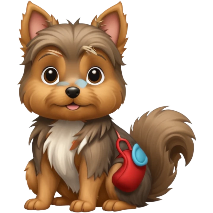 a yorkie terrier and a squirrrl emoji