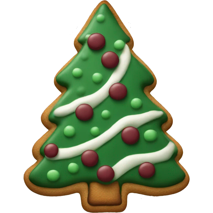 dark green and maroon christmas tree cookie  emoji