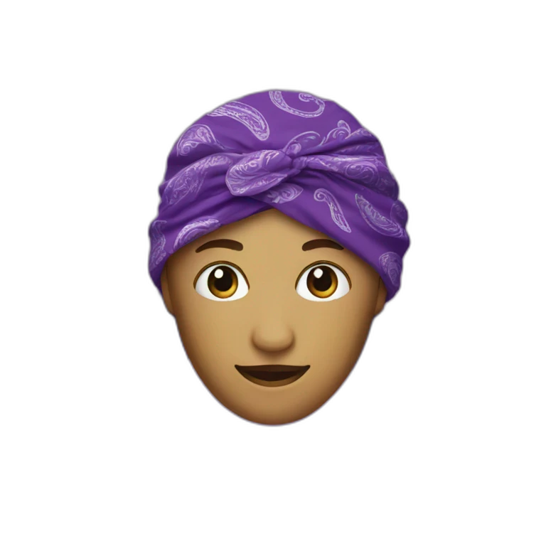 Purple bandanna with paisley pattern  emoji