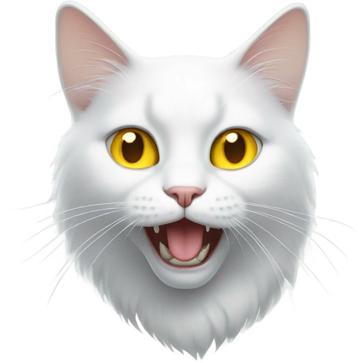 yellow eyes white cat emoji