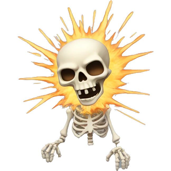 exploding skeleton emoji