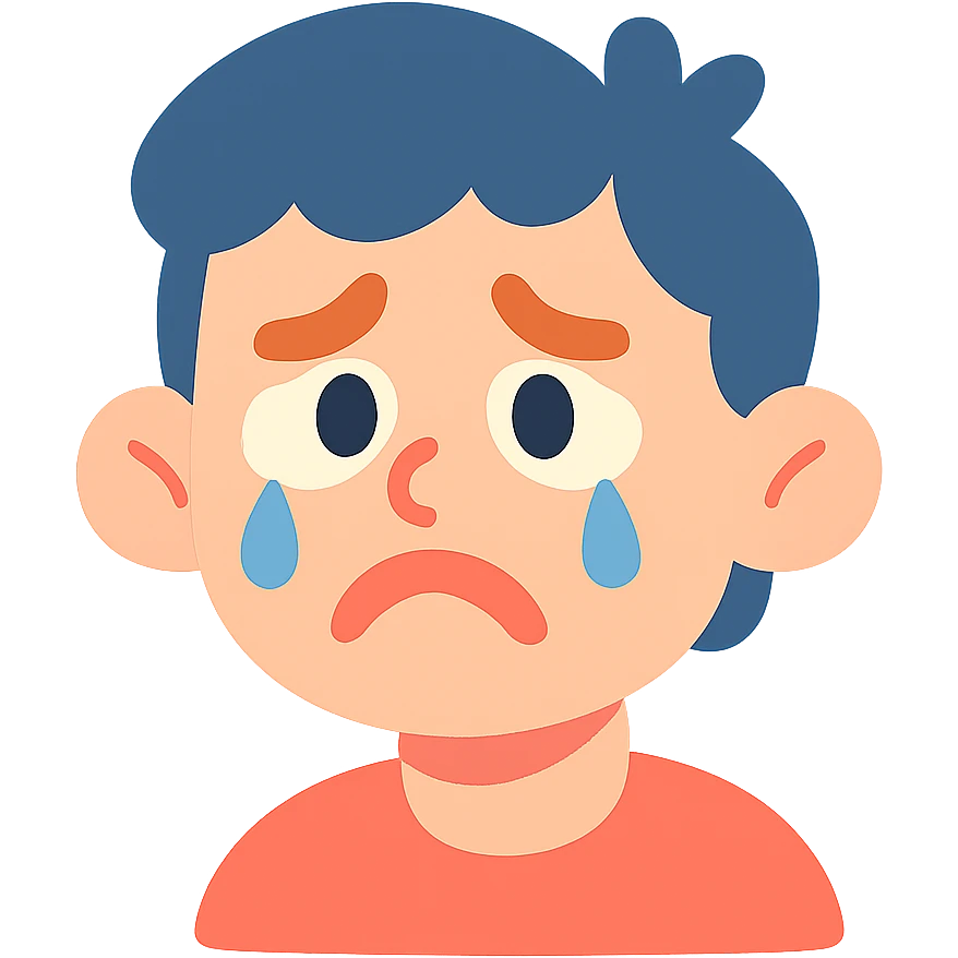 sad face in pastel toon style emoji