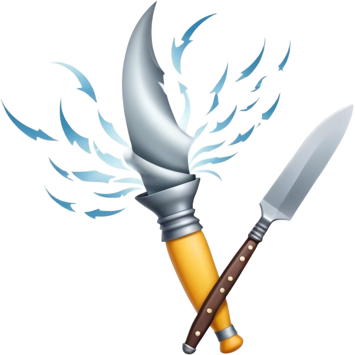 tornado with knives flying out of it emoji