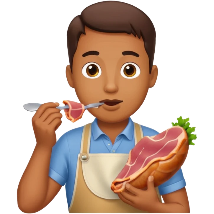 Man eating a ham shank emoji