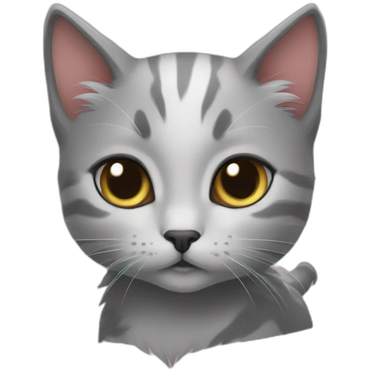 Katarina and gray kitten emoji