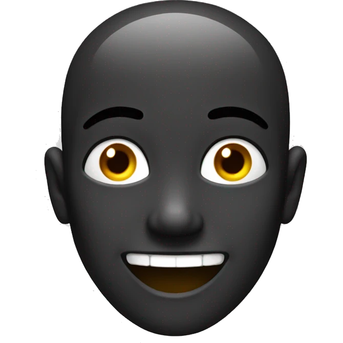 black circle with a giant smile  emoji