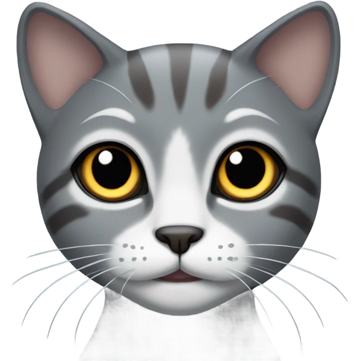 Grey female cat with brown eyes cute emoji