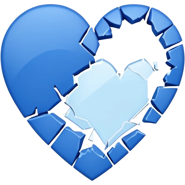 blue broken heart emoji