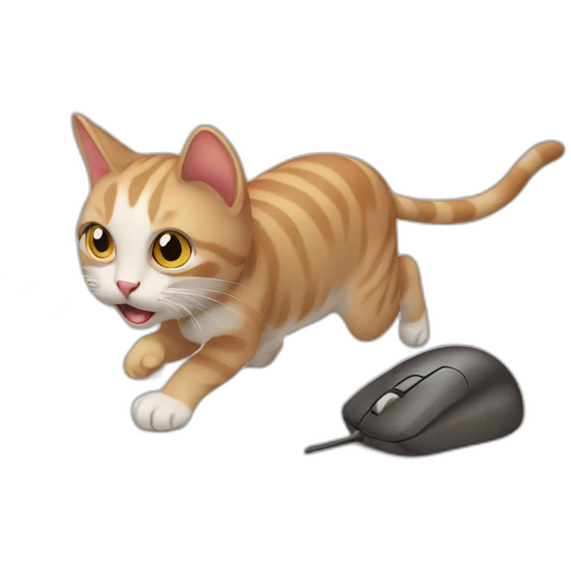 Cat hunting mouse emoji