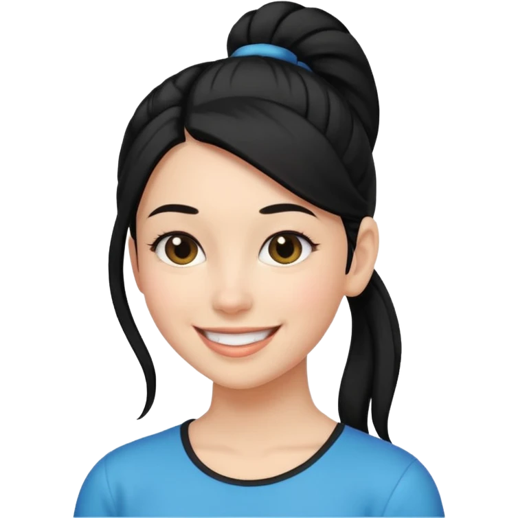 woman with black ponytail emoji