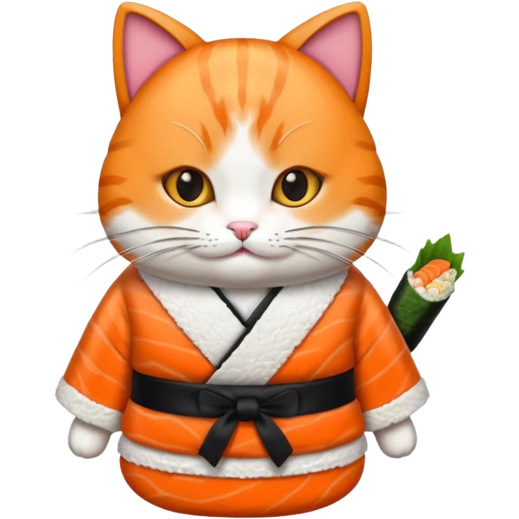 cat dressed in a sushi costume emoji