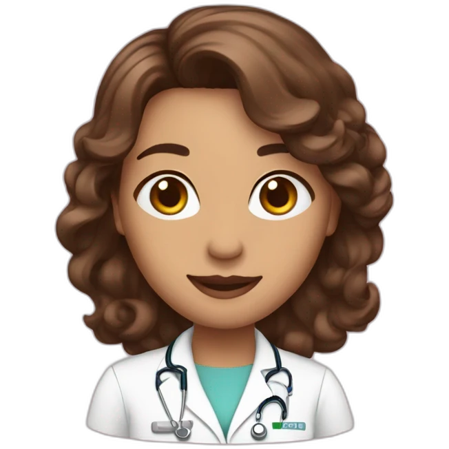 Infirmière 👩🏻‍⚕️ cheveux brun emoji