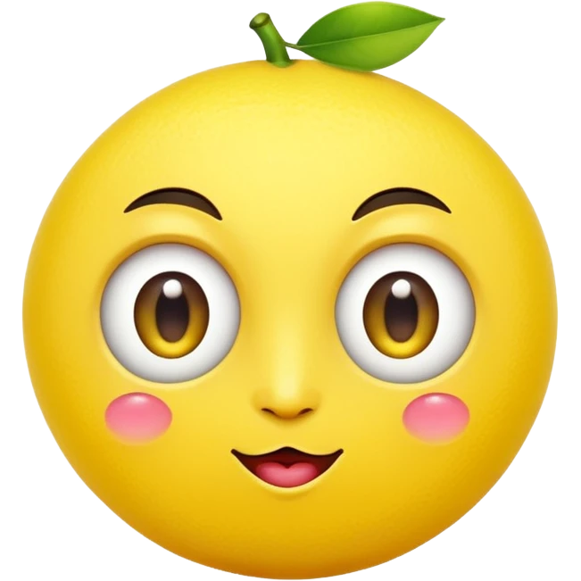 lemon with heart shaped eyes emoji