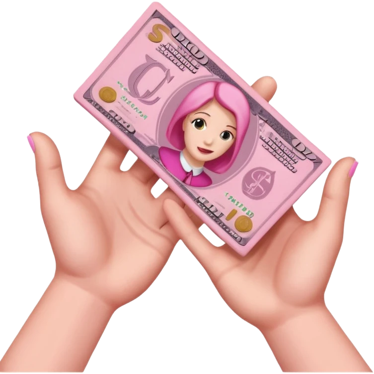 just hand handling pink money to someone emoji