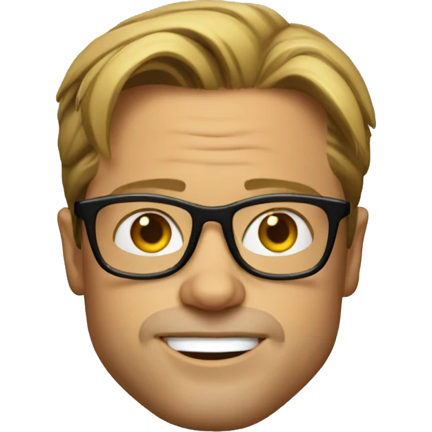 Brad Pitt with glasses emoji