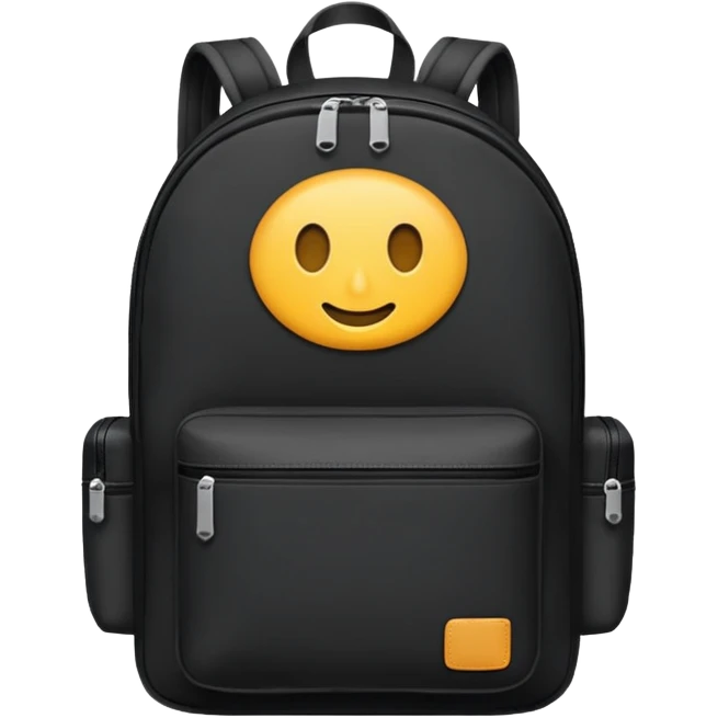 black backpack no face emoji