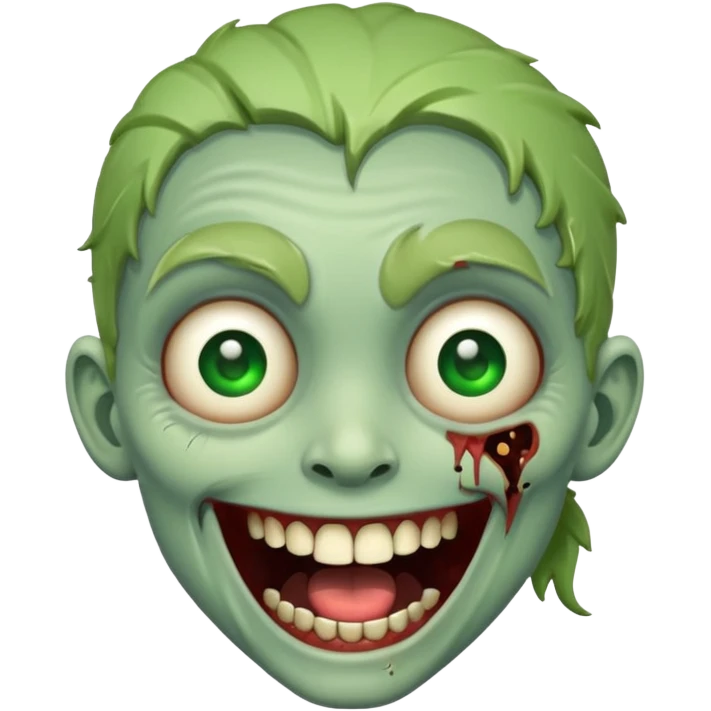 A cute and cheerful zombie is laughing hard emoji