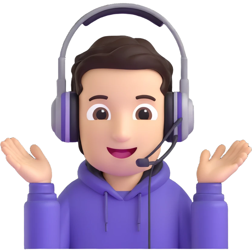 excited gamer character with headset emoji