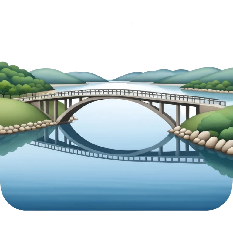 very simple Hangang river with a bridge, no outline emoji