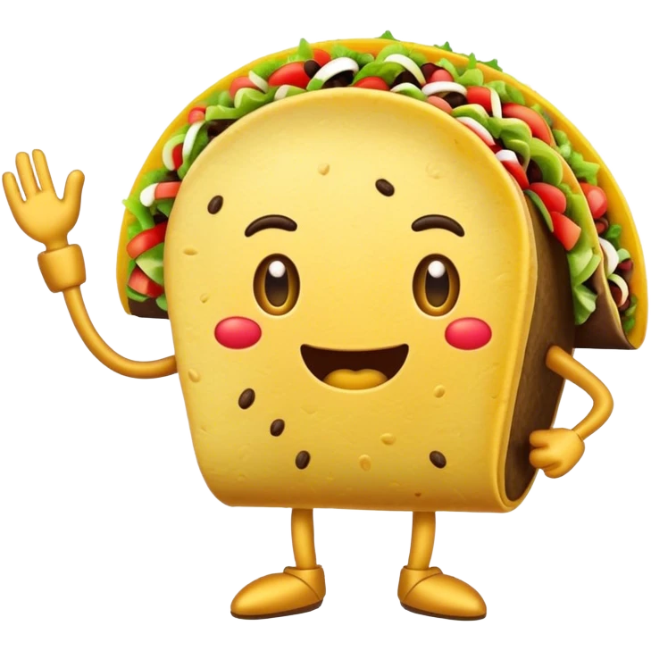 A talkingtaco with arms and legs emoji