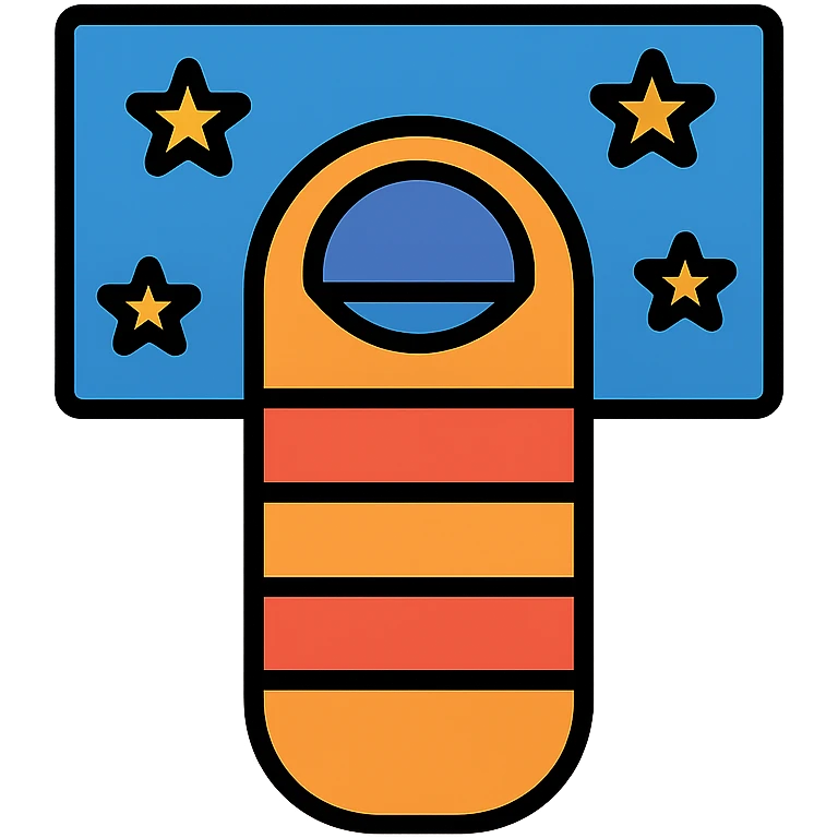 a sleeping bag under the stars emoji