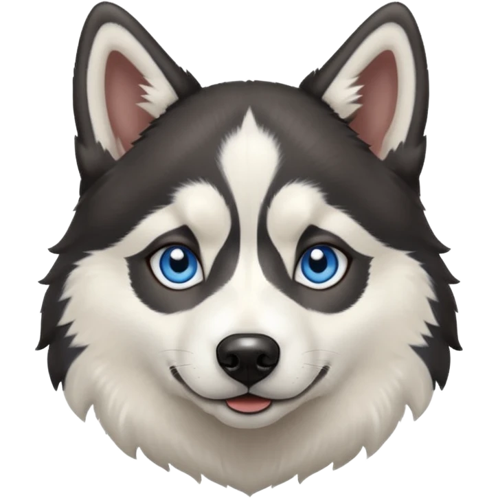 Un husky sibérien noir et blanc  emoji