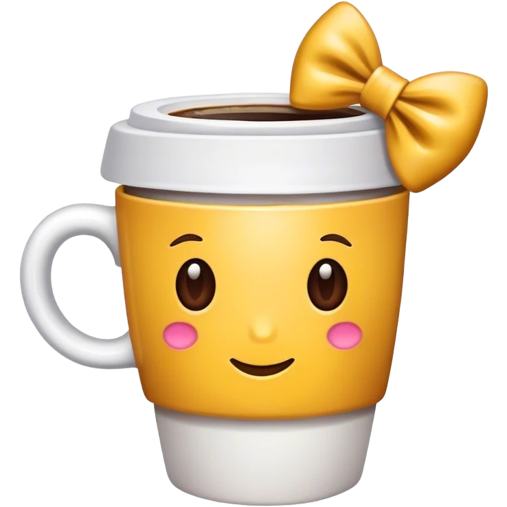 Taza de café con lazo emoji