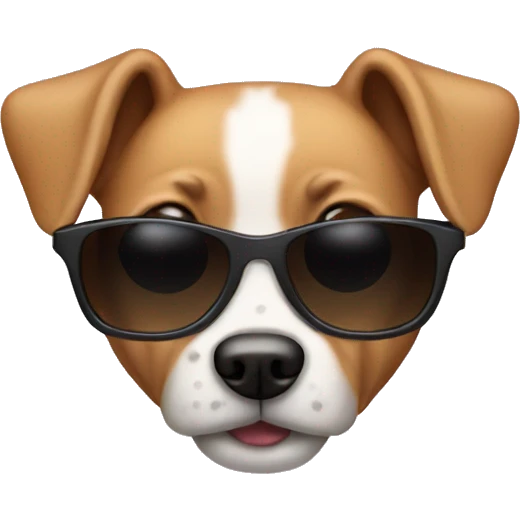 Dog wear sunglasses emoji
