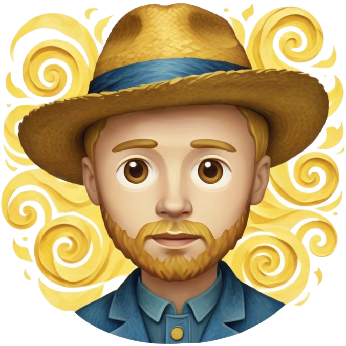 cinematic-realistic-vincent-van-gogh-pop-culture-emoji,-featuring-an-expressive-portrayal-inspired-by-the-legendary-painter-rendered-with-dynamic,-swirling-textures-and-artistic-lighting. emoji