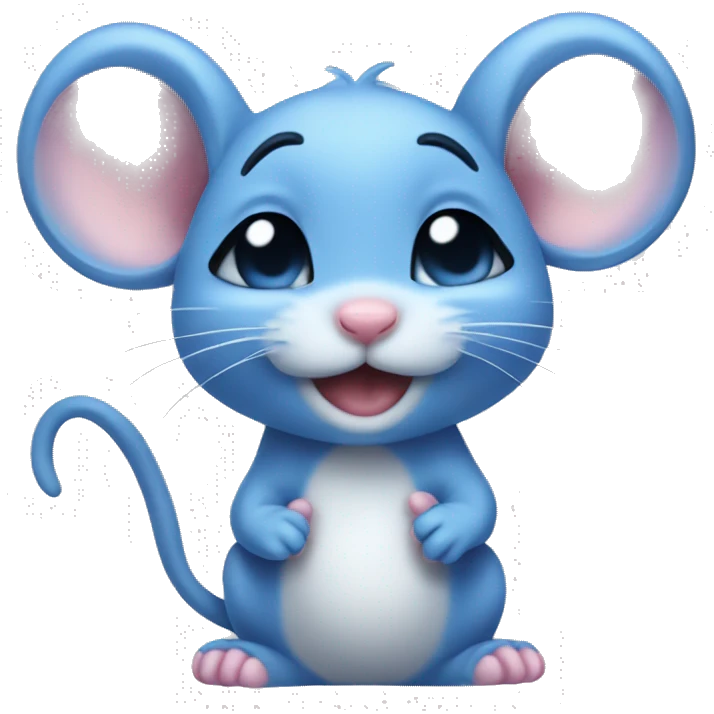  a chiby cute little blue mouse emoji