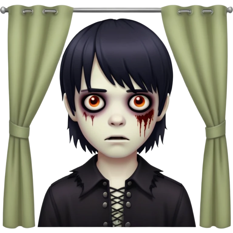 emo boy zombie with curtain bangs beautiful emoji