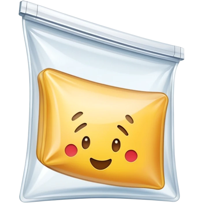 transparent ziplock bag, slightly open emoji