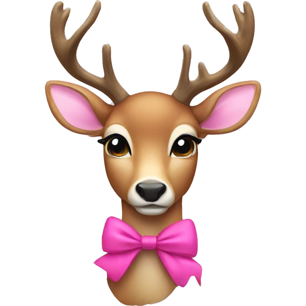 Deer with a pink bow emoji