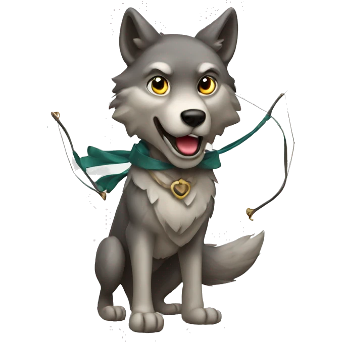 Wolf with a bow emoji