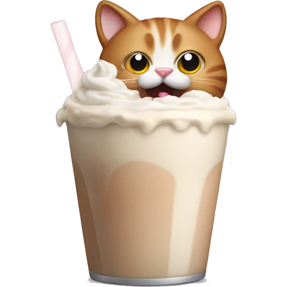 Cat drinking milkshake emoji