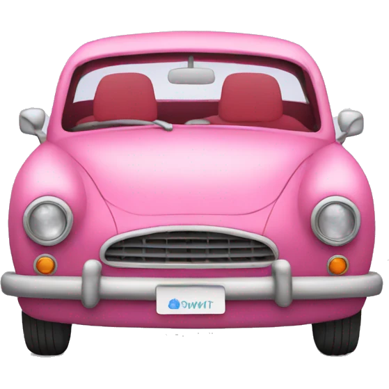 Car decorated with hearts emoji