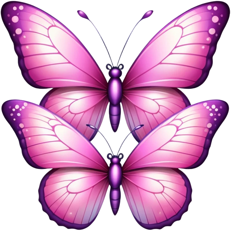 3 pink sparkly butterflies  emoji