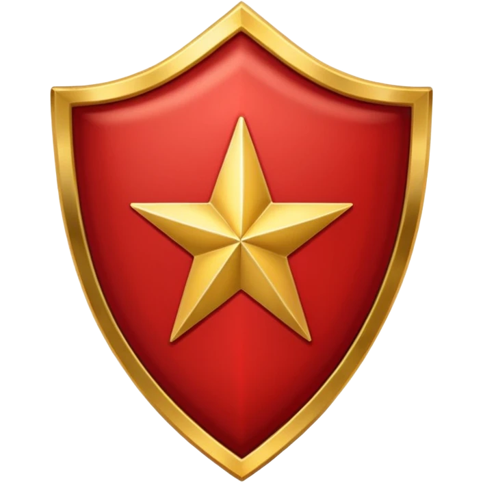 Crimson red shield with star emoji